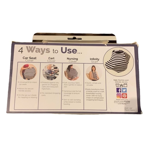 ITZY RITZY Mom Boss NIB Multi-Use 4 in 1 Cover Unisex Chevron Print - Picture 6 of 11